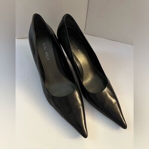 Nine West black leather heels